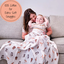 Load image into Gallery viewer, LollyBanks - Dog Print Baby Swaddle Blanket
