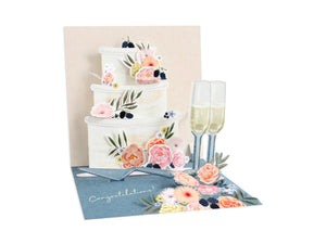 Fondant Wedding Cake Pop-Up Greeting Card