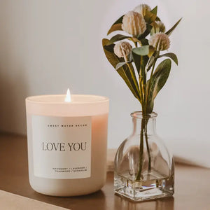 Sweet Water Decor - Love You Candle Matte White Jar 15oz