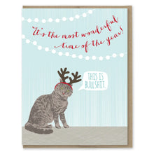 Load image into Gallery viewer, Wonderful Time Cat Antlers Holiday Card
