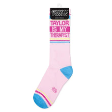 Load image into Gallery viewer, Gumball Poodle - Taylor Is My Therapist Gym Crew Socks
