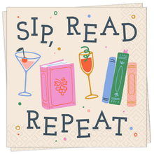 Load image into Gallery viewer, Sip Read Repeat Cocktail Napkins - 20ct
