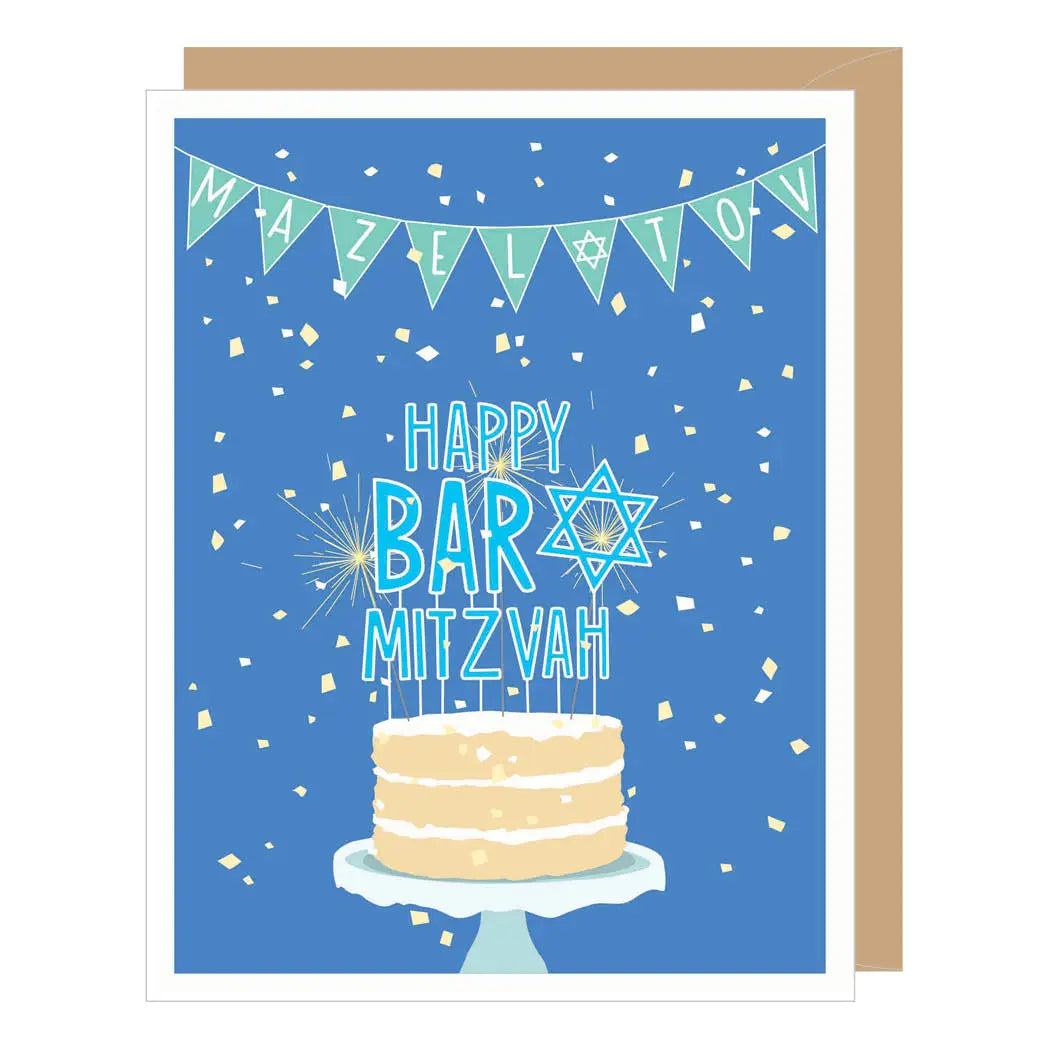 Bar Mitzvah Mazel Tov Cake Card
