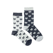 Load image into Gallery viewer, Friday Sock Co. - Women&#39;s Inverted Grey Cat Socks
