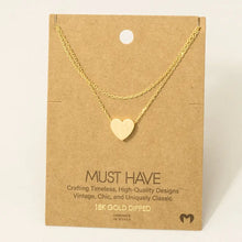 Load image into Gallery viewer, Dainty Layered Chain Heart Charm Necklace
