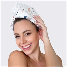 Load image into Gallery viewer, Kitsch - Microfiber Hair Towel - White Terrazzo
