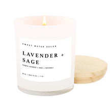 Load image into Gallery viewer, Sweet Water Decor - Lavender + Sage Soy Candle White Jar 11oz
