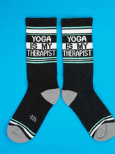 Load image into Gallery viewer, Gumball Poodle - Yoga Is My Therapist Gym Crew Socks
