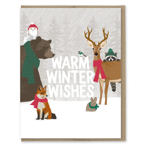 Warm Winter Wishes Forest Animals Card