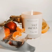 Load image into Gallery viewer, Sweet Water Decor - Salt And Sea Soy Candle Matte White Jar 15oz
