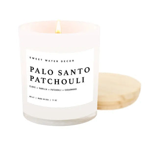 Sweet Water Decor - Palo Santo Patchouli Soy Candle White Jar 11oz