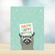 Load image into Gallery viewer, Raccoon Birthday Sign Card
