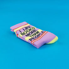 Load image into Gallery viewer, Gumball Poodle - I Like Books More Than People Gym Crew Socks
