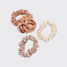 Load image into Gallery viewer, Kitsch - Rosette Ruched Satin Scrunchies 3pc Set - Terracotta
