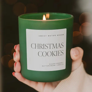 Sweet Water Decor - Christmas Cookies Soy Candle Matte Green Jar 15oz