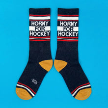 Load image into Gallery viewer, Gumball Poodle - Horny For Hockey Gym Crew Socks
