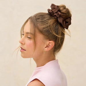 Kitsch - Black & Chocolate Oversized Scrunchies