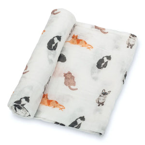 LollyBanks - Here Kitty Kitty Baby Swaddle Blanket