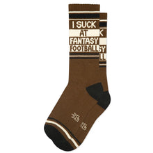 Load image into Gallery viewer, Gumball Poodle - I Suck At Fantasy Football Gym Crew Socks
