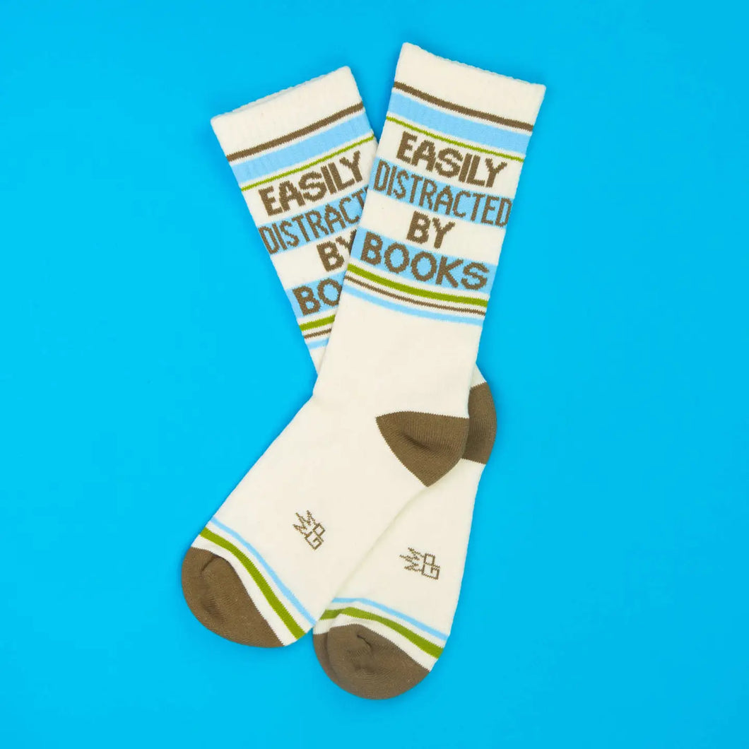 Gumball Poodle - Easily Distracted By Books Gym Crew Socks