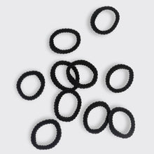Load image into Gallery viewer, Kitsch - Recycled Fabric Ribbed Hair Elastics 10pc Set - Black
