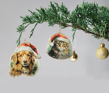 Load image into Gallery viewer, Dog with Santa Hat Ornament
