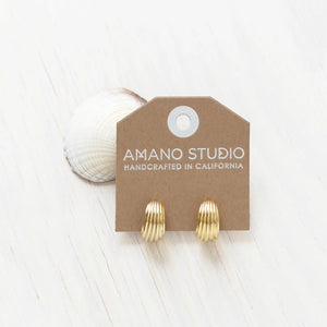 Amano Studio - Vintage Ribbed Shell Hoop Earrings