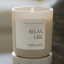 Load image into Gallery viewer, Sweet Water Decor - Relax Girl Soy Candle Matte White Jar 15oz

