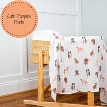 Load image into Gallery viewer, LollyBanks - Dog Print Baby Swaddle Blanket

