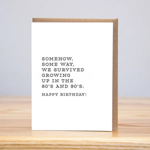 80's and 90's Birthday (Letterpress) Card