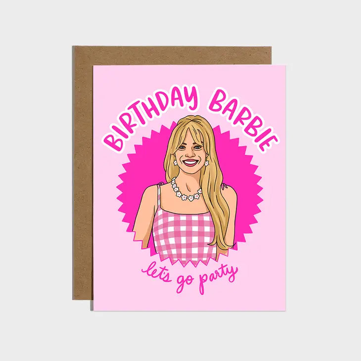Birthday Barbie Let's Go Party Card