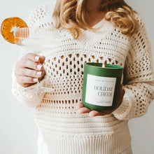 Load image into Gallery viewer, Sweet Water Decor - Holiday Cheer Soy Candle Matte Green Jar 15oz
