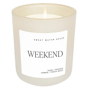 Sweet Water Decor - Weekend Soy Candle Matte White Jar 15oz