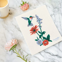 Load image into Gallery viewer, Hummingbird Floral Swedish Dishcloth
