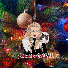 Load image into Gallery viewer, Taylor Karma Is A Cat Enamel Ornament
