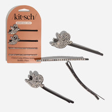 Load image into Gallery viewer, Kitsch - Extra Long Metal Rhinestone Bobby Pins 4pc Set - Ghost
