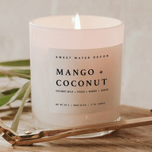Load image into Gallery viewer, Sweet Water Decor - Mango + Coconut Soy Candle White Jar 11oz
