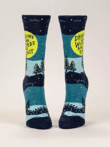 DRAGONS AND WIZARDS AND SHIT - WOMEN'S CREW SOCKS
