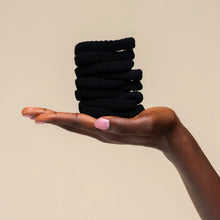 Load image into Gallery viewer, Kitsch - Recycled Fabric Ribbed Hair Elastics 10pc Set - Black
