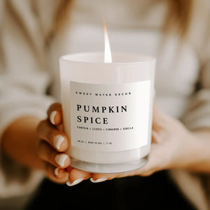 Sweet Water Decor - Pumpkin Spice Soy Candle White Jar 11oz