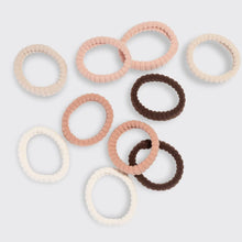 Load image into Gallery viewer, Kitsch - Recycled Fabric Ribbed Hair Elastics 10pc Set - Blush
