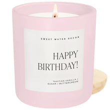 Load image into Gallery viewer, Sweet Water Decor - Happy Birthday Candle Matte Pink Jar 15oz
