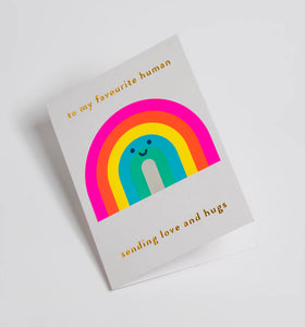 To My Favourite Human, Sending Love and Hugs Mini Card