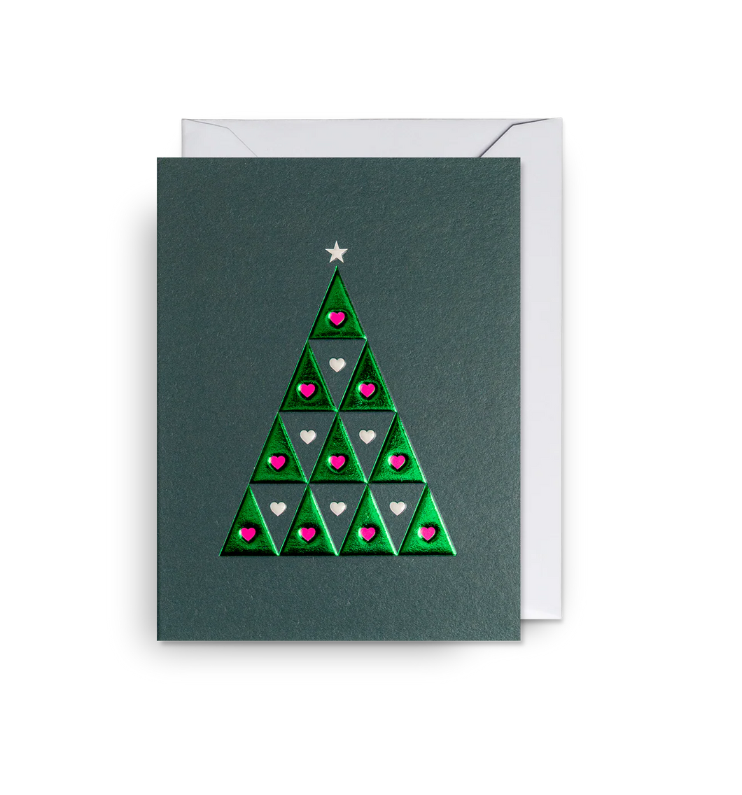 Tree of Hearts Mini Christmas Card