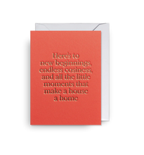 Load image into Gallery viewer, Here&#39;s to New Beginnings Mini New Home Card

