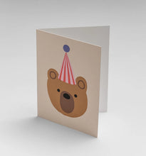 Load image into Gallery viewer, Party Hat Bear Mini Card
