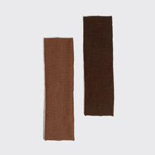 Load image into Gallery viewer, Kitsch - Recycled Fabric Ribbed Elastic Headbands 2pc Set - Mocha &amp; Chocolate
