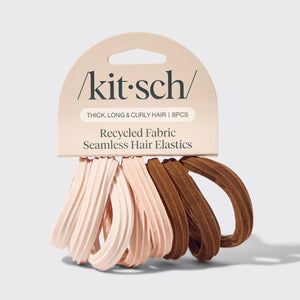 Kitsch - Recycled Seamless Hair Elastics 8pc Set -  Rosewood