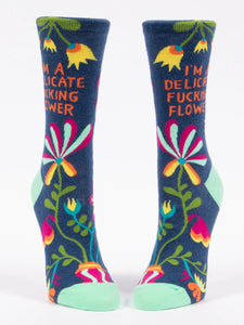 I'm A Delicate Fucking Flower - Women's Crew Socks