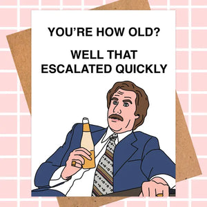 Ron Burgundy Birthday Card